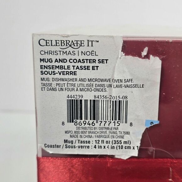 Celebrate It Let It Snow Snowman Mug & Coaster Set Holiday Gift 12oz - Picture 6 of 6
